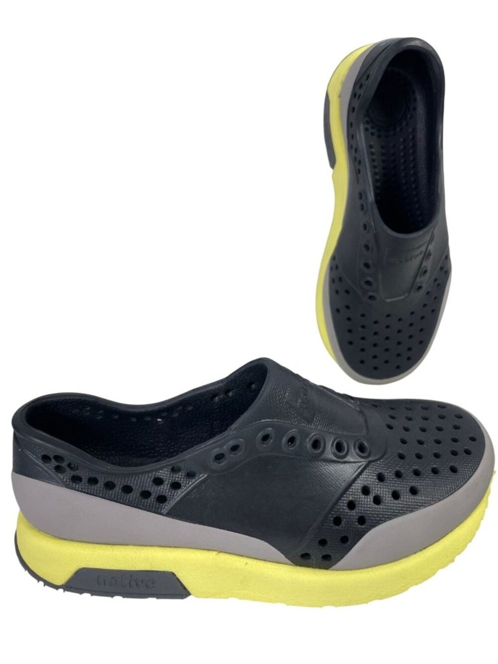 Native Shoes Kids Lennox Block Sneakers C11 Black Lightweight Casual Summer